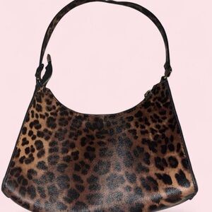 Leopard Print Shoulder Bag - Brown Animal Print